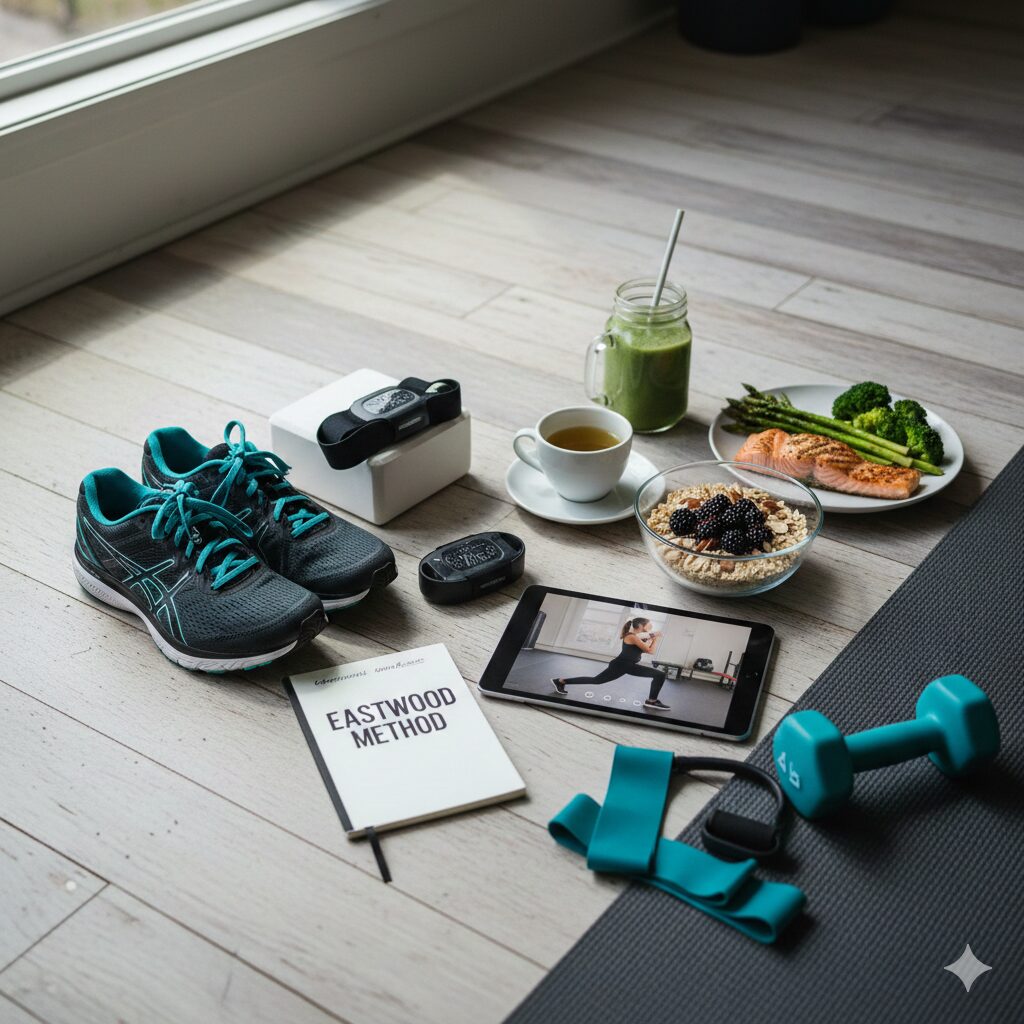 Emily Blunt fitness training with Monique Eastwood